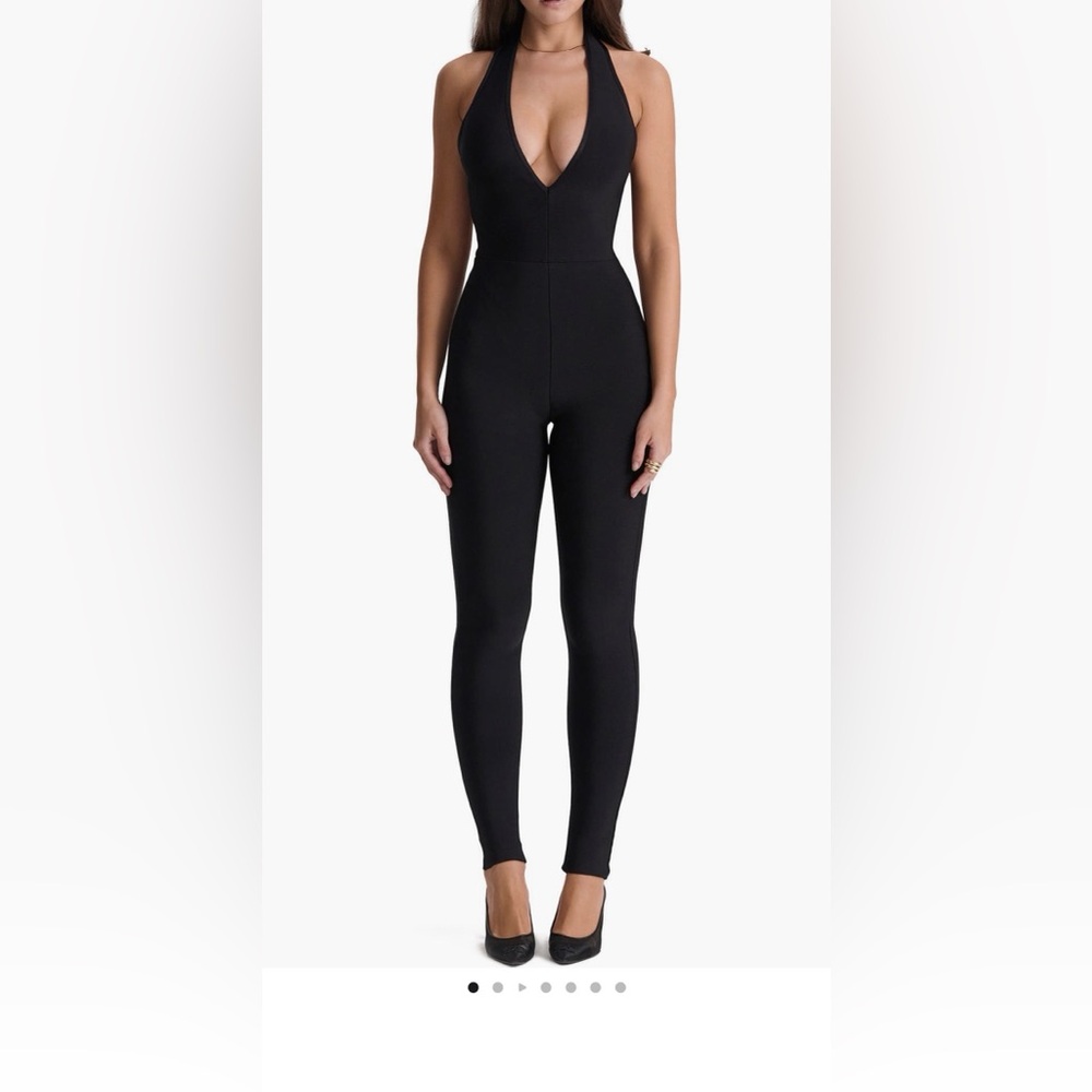 House of CB Anaise Plunge Corset Stretch Bandage Jumpsuit - Picture 4 of 5